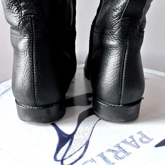 Massimo Dutti Black Pebbled Leather Women’s Knee High Riding Boots EU 37 US 6.5 - Picture 10 of 12